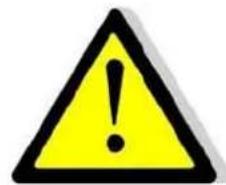 Yellow triangular warning sign with black exclamation mark symbol