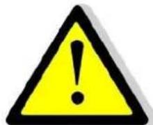 Yellow triangular warning sign with black exclamation mark symbol