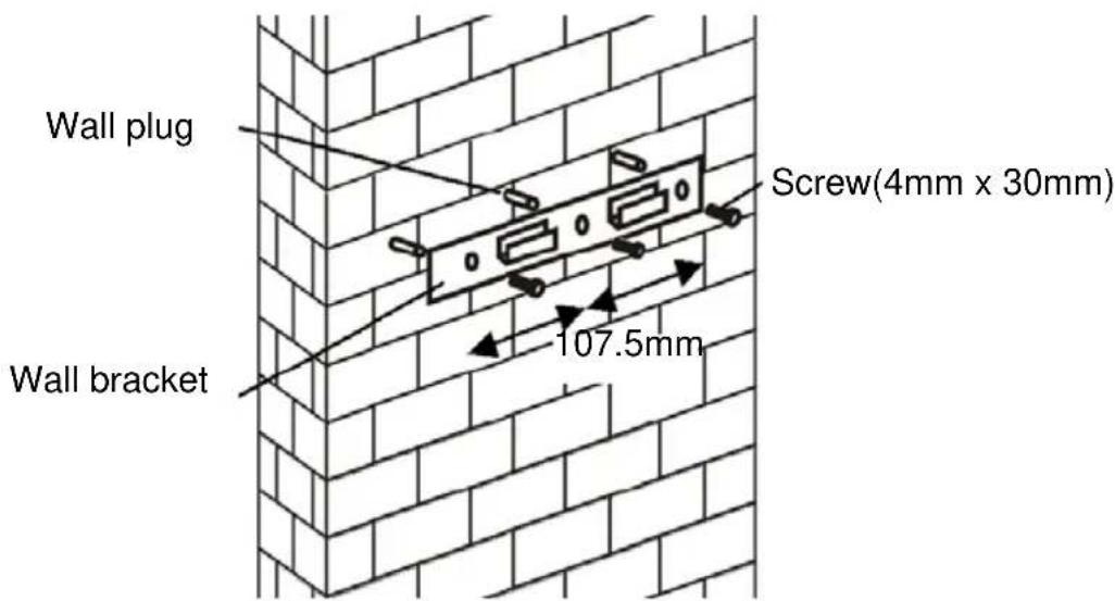 Wall plug Screw(4mm x 30mm) Wall bracket 107.5mm