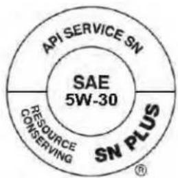 API SERVICE SN SAE 5W-30 RESOURCE CONSERVING SN PLUS ⑥
