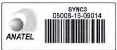 SYNC3 05008-16-09014 ANATEL