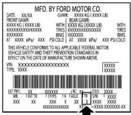 Lincoln Navigator (2020) - TRANSMISSION CODE DESIGNATION - 1