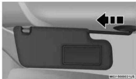 RAM 1500 Classic (2020) - "Slide-On-Rod" Features Of Sun Visor — If Equipped - 1