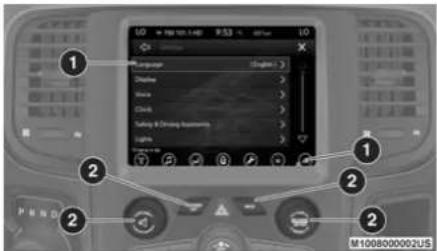 1 Language 2 Display 3 None 4 Click 5 Sailing & Driving App Store 6 Light 7 PEND 8 M1008000002US
