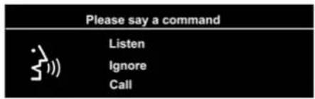 Please say a command Listen Ignore Call