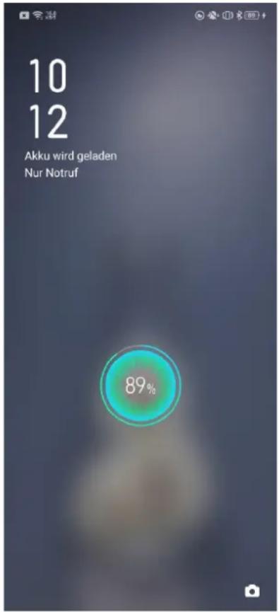 10 12 Akku wird geladen Nur Notruf 89%
