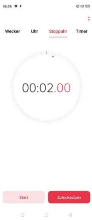 Wecker Uhr Stoppuhr Timer 00:02.00 Start Zurücksetzen