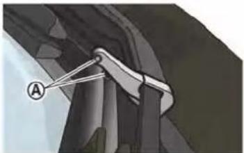 Mechanical linkage diagram showing a lever mechanism with labeled point A (no text or symbols beyond label)