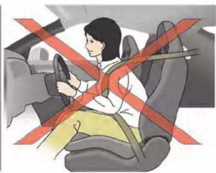 Illustration of a person seated in a car with red cross-bracing indicating traffic restriction (no text or symbols)