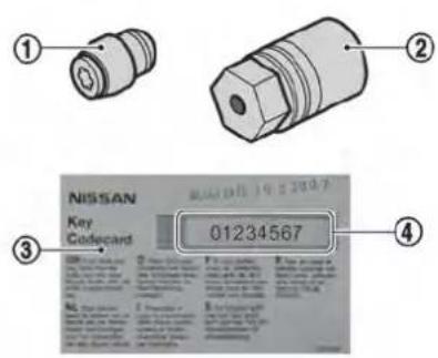 ① ② ③ ④ NISSAN Key I:Codocord 01234567