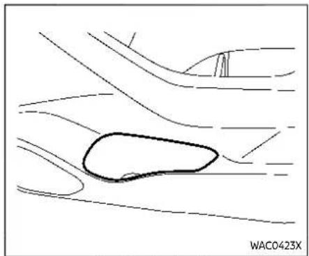 Abstract line drawing with a central irregular shape and curved boundaries, no text or symbols present.