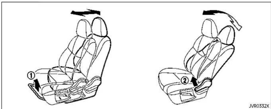 Line drawings of two car seats with seatbelt and seatbelt fasteners, no text or symbols present