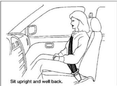 Sit upright and well back.
