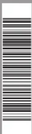 Image displaying a vertical column of evenly spaced horizontal black and white bars, resembling a barcode or data matrix.