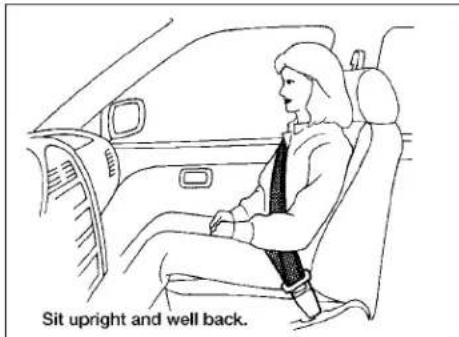 Sit upright and well back.