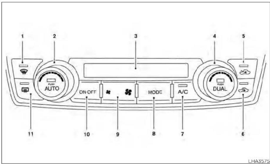 1 2 3 4 5 PUMP AUTO ON-OFF MODE A/C 11 10 9 8 7 6 PUMP DUAL LHA3S75