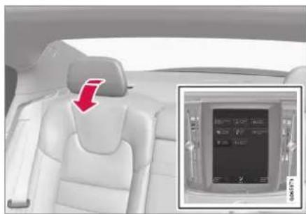 VOLVO S60 (2021) - Folding the rear seat outboard head restraints using the center display\* - 1