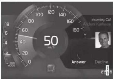 Incoming Call Anders Karlsson 160 180 50 km/h Answer Decline 22/15 x1000