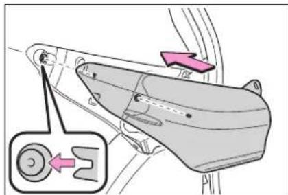 Diagram showing mechanical component with directional arrows and a highlighted circular component with arrow
