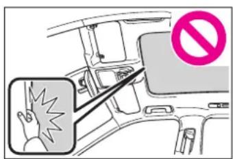 Diagram showing a car interior with a hand gesture and a no-smoking symbol, indicating no smoking or no smoking.