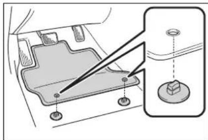 Technical diagram showing a mechanical component with labeled parts and an inset view of a washer or nut.