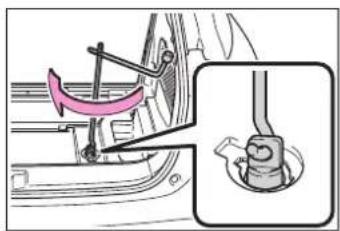 Technical diagram showing mechanical assembly with a pink curved component and an inset close-up of a pipe fitting detail.