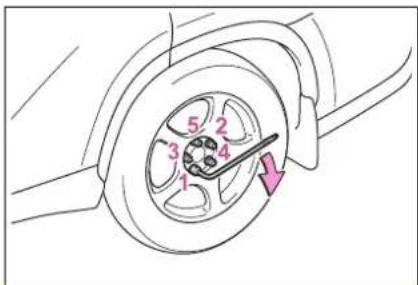 Technical diagram of a mechanical component with numbered parts and an arrow indicating direction