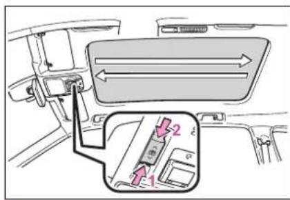 Diagram of car interior airflow control panel with labeled components and directional arrows