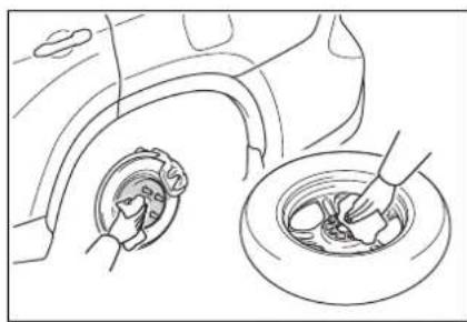 TOYOTA Highlander Hybrid (2021) - Installing the spare tire - 1