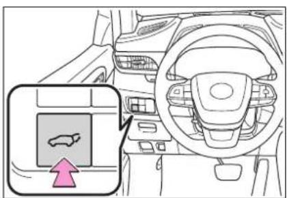 Diagram of car interior showing dashboard, steering wheel, and directional arrow with a highlighted vehicle component