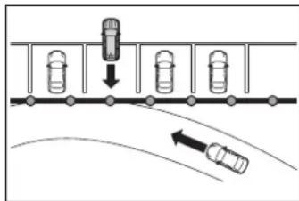 Diagram showing vehicle collision with a car, indicating collision or collision in a road surface