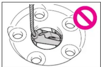 Diagram showing a mechanical component with a no-smoking symbol, indicating no smoking or no use.