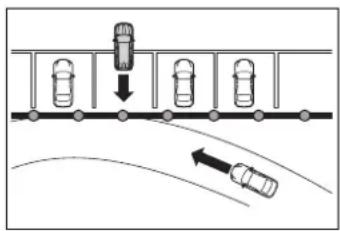 Diagram showing vehicle collision with a car, indicating downward collision and upward collision on a road surface