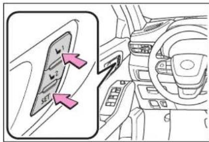 Diagram showing car interior with labeled parts and directional arrows indicating movement or change