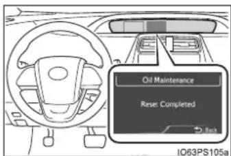 Oil Maintenance Reset Completed IO63PS105a