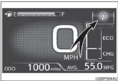 E F i O TO MPH ECO CHG ODO 1000 miles AVG. 55.0 MPG IO20PS044U