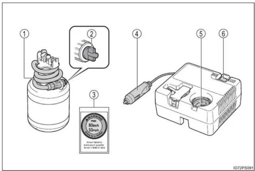 1 2 3 4 5 6 WARNING max 80lm/h 50mph Attach notes to instrument panel at driver's flake of view IO72PS091