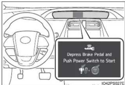 Depress Brake Pedal and Push Power Switch to Start IO42PS027E