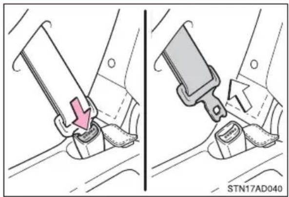 TOYOTA Sequoia (2021) - Removing a child restraint installed with a seat belt - 1