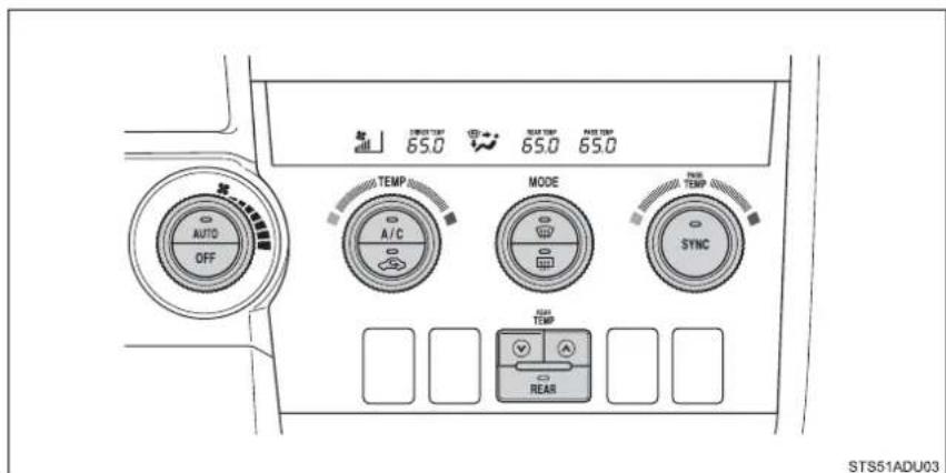 AUTO OFF TEMP A/C MODE SYNC REAR STS51ADU03