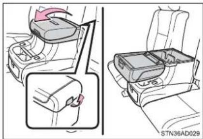 Diagram showing car seatbelt mechanism with labeled components and directional arrows indicating rotation or movement.