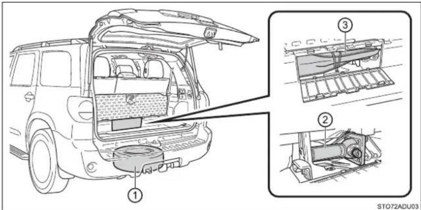 Technical diagram of a car rear cab with labeled components and exploded views showing internal structure and assembly steps.