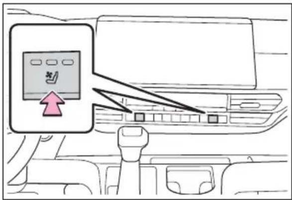 Diagram showing a device with a loading icon and directional arrow, likely indicating a system or connection point in an automotive interior.