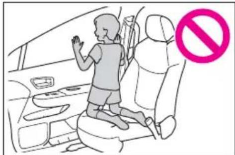 Illustration of a child sitting in a car with a 'no' symbol, indicating no traffic restriction.