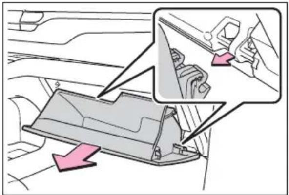 Technical diagram showing mechanical assembly with highlighted component and directional arrows indicating motion or force