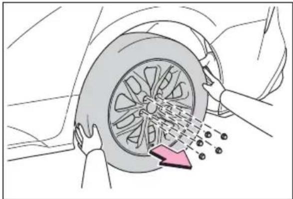 TOYOTA Sienna Hybrid (2021) - Replacing a flat tire - 6