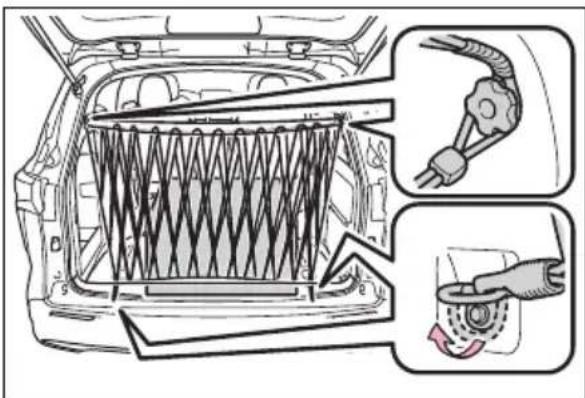 Diagram illustrating car interior components with labeled parts and three-step instructions for cleaning or repair.