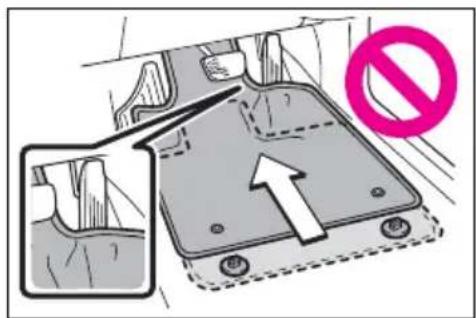 Diagram showing a vehicle safety mechanism with a no-smoking symbol and directional arrow indicating movement