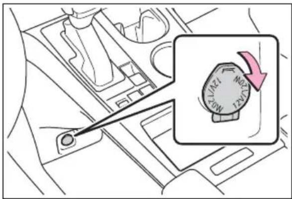 Diagram showing car gear shift mechanism with magnified view highlighting the 12V/24V speed limit
