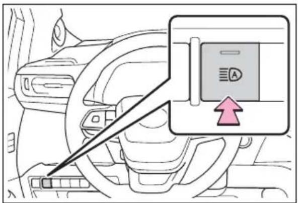 Diagram showing car interior with a device labeled 'A' and an arrow pointing to it, likely indicating a directional or action indicator.